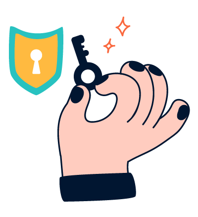 illustration of a hand holding a key about to put into a lock